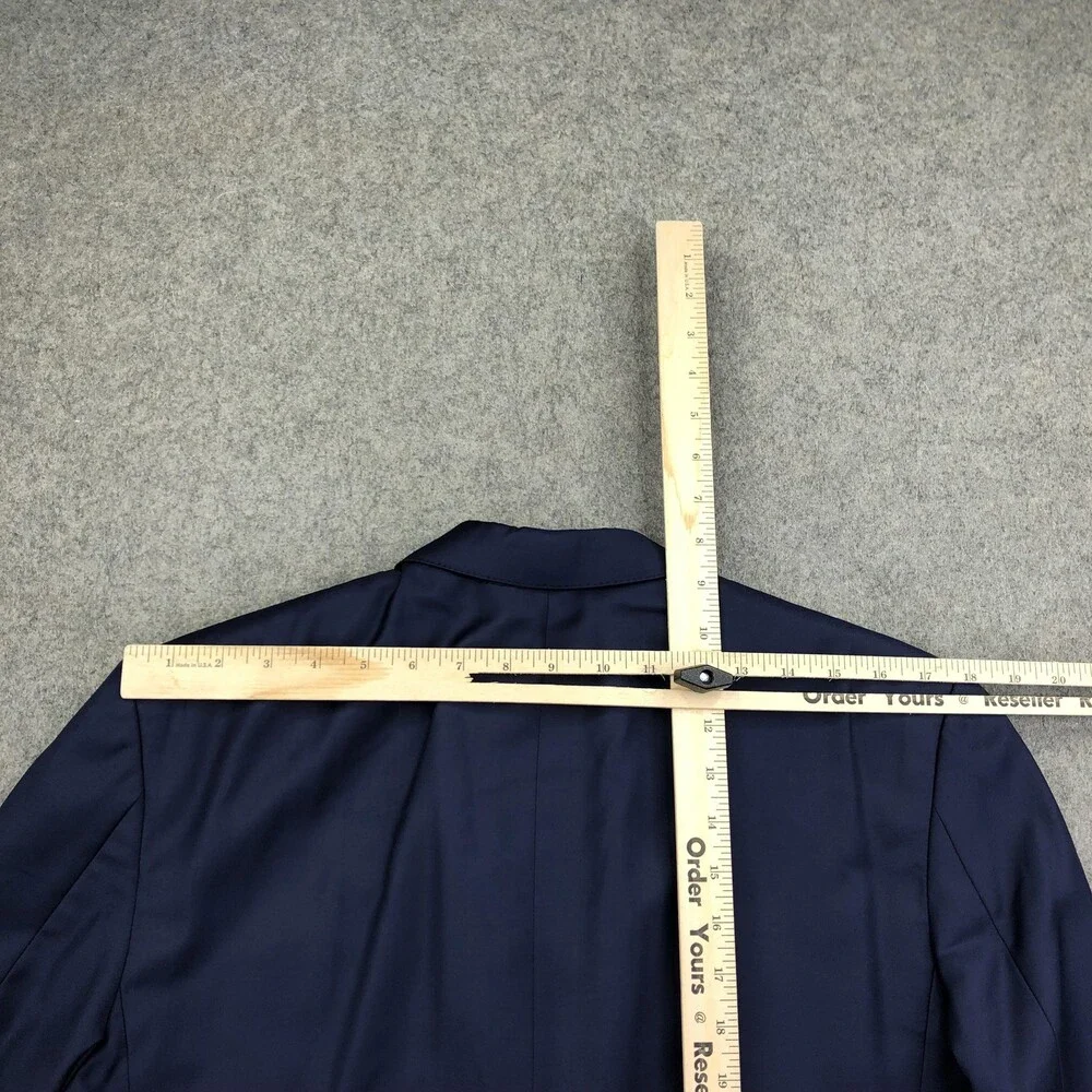 Marzoni Suit Jacket Mens 38 Blue Wool Solid 2 Button Italy Business Formal